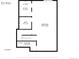 Basement floor plan with a large bedroom, bathroom, laundry, and closet storage at 3819 S Waco St, Aurora, CO 80013