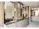 Double vanity bathroom with modern fixtures and sleek cabinetry at 335 Clayton St, Denver, CO 80206