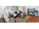Cozy living room featuring hardwood floors, a comfortable sofa, and stylish decor at 4740 Milwaukee St, Denver, CO 80216