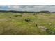 Aerial view showcasing large lot and stone home with hills and trees in background at 15958 Shadow Mountain Ranch Rd, Larkspur, CO 80118
