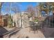 Backyard patio with dining area and storage at 543 N Marion St, Denver, CO 80218