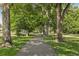 Tree-lined pathway surrounded by lush greenery, ideal for walking and enjoying nature at 1975 Cody St, Lakewood, CO 80215