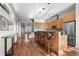 Modern kitchen with stainless steel appliances, stylish pendant lights, and ample seating at 3734 Ridgeway St, Boulder, CO 80301
