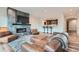 Living room features a fireplace, TV, comfortable seating, and a wet bar at 2635 Spruce Meadows Dr, Broomfield, CO 80023