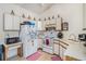 Functional kitchen featuring white cabinetry, standard appliances, and a cozy eating area, perfect for everyday cooking at 1079 S Walden Way # 217, Aurora, CO 80017