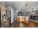 Stainless steel refrigerator and kitchen island at 12590 Prince Creek Dr, Parker, CO 80134