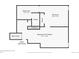 Basement floor plan featuring a finished area, bathroom, bedroom, and unfinished storage space at 87 Prairie Ridge Rd, Highlands Ranch, CO 80126