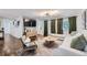 Inviting living room featuring hardwood floors, stylish furnishings, a decorative fireplace and large windows at 7746 S Gray St, Littleton, CO 80128