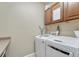 Clean and efficient laundry room with modern washer and dryer at 22583 E Union Cir, Aurora, CO 80015