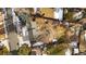 Aerial view of a single Gathering home and its lot, showing the property lines and backyard at 446 Dione Pl, Lone Tree, CO 80124