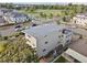 Aerial shot of home highlighting its modern roofline and exterior details, offering an overview of its urban location at 2010 Irving St, Denver, CO 80211