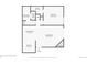 Detailed floor plan showing layout of rooms, dimensions, and features including a fireplace and laundry at 8225 Fairmount Dr # 106, Denver, CO 80247