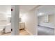 View from hallway into bathroom and bonus bedroom at 1006 Homestake Dr # 1D, Golden, CO 80401