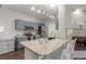 Modern kitchen with granite countertops, stainless steel appliances, and a fireplace at 457 Black Feather Loop # 702, Castle Rock, CO 80104