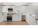 Bright kitchen featuring white cabinetry, stainless steel appliances, and a window over the sink at 2272 Jay St, Edgewater, CO 80214