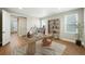 Cozy home office with a modern desk, stylish chair, and built-in shelving at 3370 Backdrop Ct, Castle Rock, CO 80108