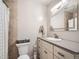 Neat and clean bathroom with updated vanity and fixtures at 9235 Quitman St, Westminster, CO 80031