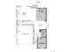 First floor plan featuring an open-concept kitchen, living room, dining room, bedroom, bathroom and 2-car garage at 1301 Rock Cliff Ave, Erie, CO 80516