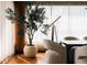 Bright dining area featuring modern decor and a telescope by the window, perfect for entertaining at 1133 14Th St # 3420, Denver, CO 80202