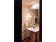 Chic powder room with a pedestal sink, decorative mirror, and stylish lighting, ideal for guests at 1133 14Th St # 3420, Denver, CO 80202