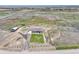 Aerial view of house, yard, and surrounding area at 45425 Wolf Creek Dr, Bennett, CO 80102