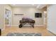Basement office area featuring a wooden desk with dual monitors at 9158 Forest St, Firestone, CO 80504