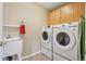 Well-lit laundry room with a utility sink and side-by-side washer and dryer at 9158 Forest St, Firestone, CO 80504