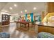 Finished basement featuring a pool table and a custom fireplace at 17995 Minglewood Trl, Monument, CO 80132
