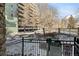 Residents enjoy a private dog park with vaccination rules posted to ensure the safety of pets and residents at 601 W 11Th Ave # 910, Denver, CO 80204