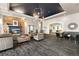 Elegant lobby with fireplace, comfortable seating, and modern decor at 601 W 11Th Ave # 910, Denver, CO 80204