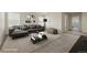 Bright, staged living room features large windows and a modern glass coffee table on a neutral-colored rug at 236 Back Nine Dr, Castle Pines, CO 80108