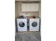 Laundry room features a side by side washer and dryer and upper cabinets at 8024 W 95Th Way, Broomfield, CO 80021