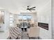 Bright living room with large windows and a modern fireplace at 2317 S Galapago St, Denver, CO 80223