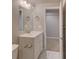 Clean bathroom featuring white vanity and tile flooring at 8545 Braun Loop, Arvada, CO 80005