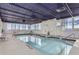 Indoor pool with a retractable roof, ample natural light and 'No Diving' safety create a comfortable swimming environment at 740 N Pearl St # 503, Denver, CO 80203