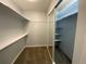 Walk in closet with shelving and mirrored sliding doors at 1273 S Jackson St, Denver, CO 80210