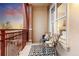 Inviting balcony with seating and a view to the city at 2240 N Clay St # 501, Denver, CO 80211