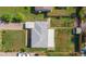 Aerial perspective showing roof, backyard, patio, and surrounding neighborhood at 2205 S Irving St, Denver, CO 80219