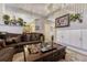 Comfortable living room showing seamless flow to the entryway and kitchen at 7412 S Mobile St, Aurora, CO 80016