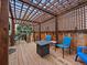 Cozy backyard deck with a pergola, outdoor seating, and string lights perfect for entertaining at 10624 W Berry Pl, Littleton, CO 80127