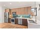 Well-equipped kitchen with stainless steel appliances and plenty of counter space and modern backsplash at 1715 Grove St, Denver, CO 80204