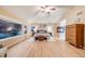 Main bedroom features a fireplace and large windows at 7329 Arco Iris Ln, Castle Pines, CO 80108