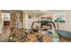 Spacious basement area featuring a home gym with exercise equipment and modern vinyl floors at 12421 Irving Dr, Broomfield, CO 80020