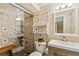 Modern bathroom with tiled shower, glass door, and stylish vanity at 12421 Irving Dr, Broomfield, CO 80020