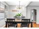 Dining room with a decorative plant centerpiece, light fixture, and 'It's good to be home' sign on the wall at 4625 Webster St, Wheat Ridge, CO 80033