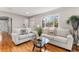 Living room featuring hardwood floors, a coffee table, and modern decor at 4625 Webster St, Wheat Ridge, CO 80033