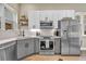 Well-lit kitchen with stainless steel appliances, white cabinetry and elegant countertops at 3219 W 19Th Ave # 4, Denver, CO 80204