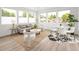 Cozy living room with large windows, stylish furniture, and a dining area featuring a glass table at 5462 S Cedar St, Littleton, CO 80120