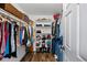 Well-organized walk-in closet with ample storage for clothes and accessories at 6785 Arrowhead Cir, Elizabeth, CO 80107