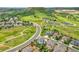 Aerial shot showcasing a golf course with homes, lush greenery, and a well-planned neighborhood at 2314 Fairway Wood Cir, Castle Rock, CO 80109